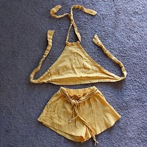 Yellow Two Piece Short Set